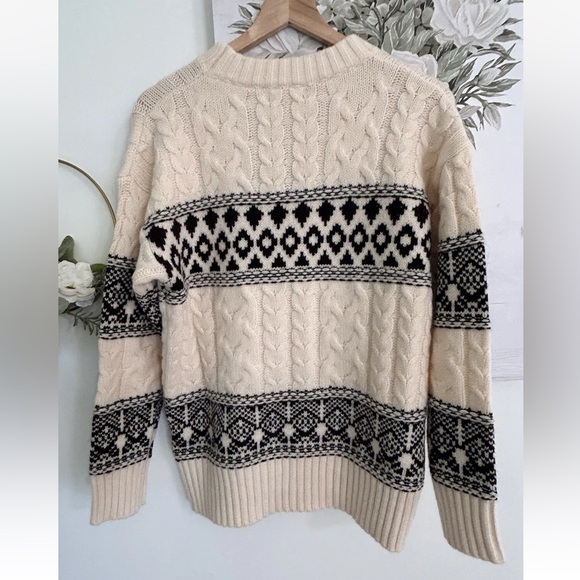 Line & Dot Montana Faire Isle Sweater Cream/Black - Picture 15 of 16